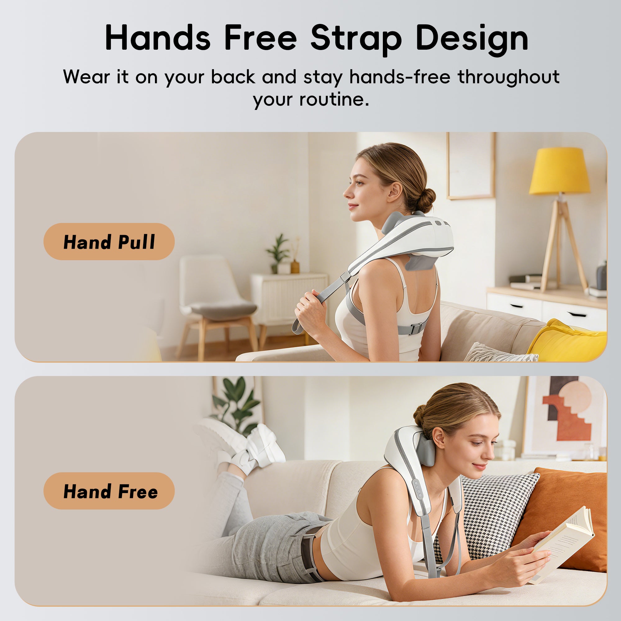 NICEBAY Neck Massager with Heat, Type-C Rechargeable, White