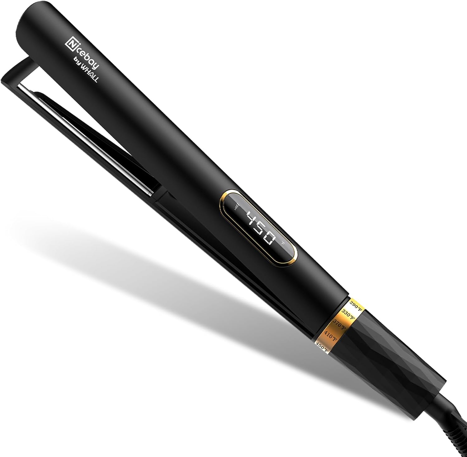 NICEBAY Hair Straightener Flat Iron, Titanium Flat Iron, Hair Straightener and Curler, For Fast Heating Hair Care, 5 Temp Settings.