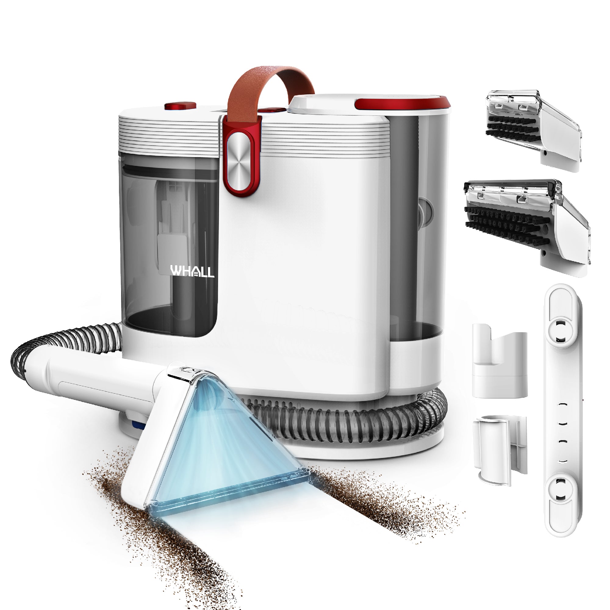 WHALL Self-Cleaning Portable Carpet Cleaner, Wide Path Tool for Pet Stains on Carpet, Upholstery, Car Seats & Home
