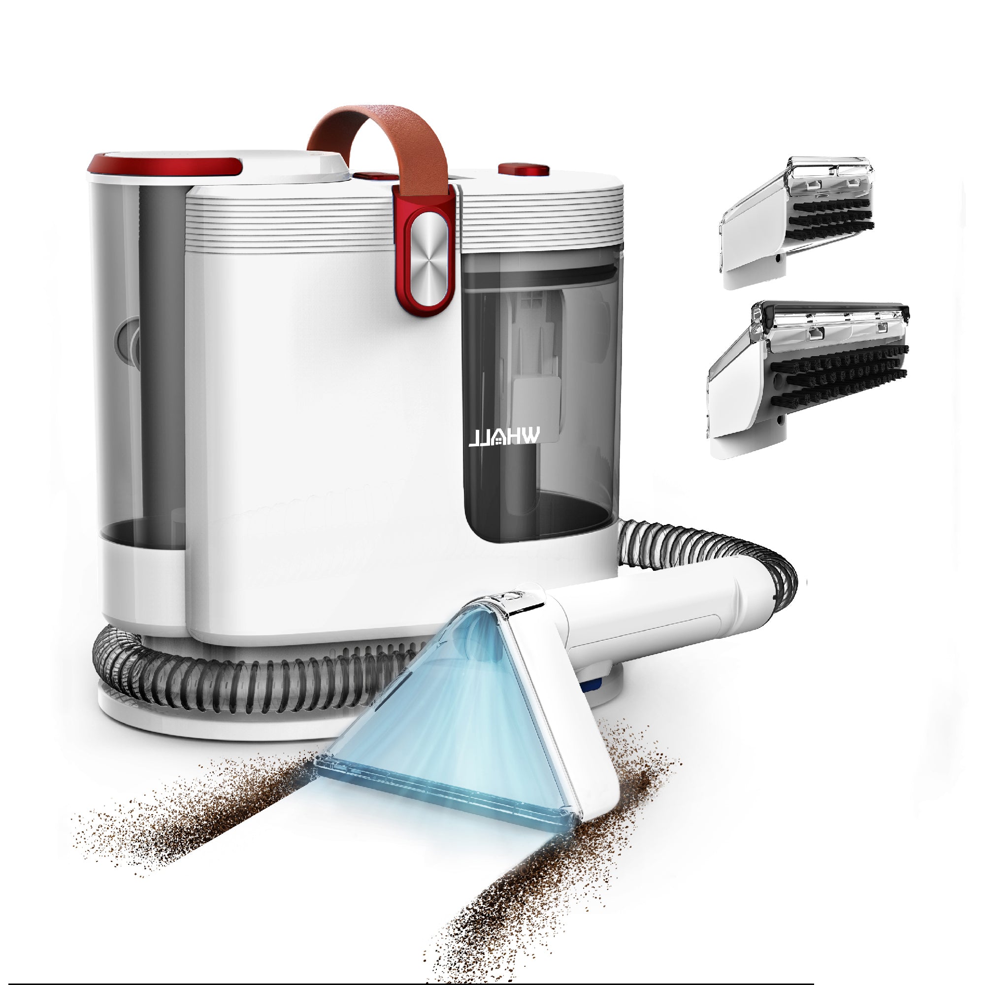 WHALL Self-Cleaning Portable Carpet Cleaner, Wide Path Tool for Pet Stains on Carpet, Upholstery, Car Seats & Home