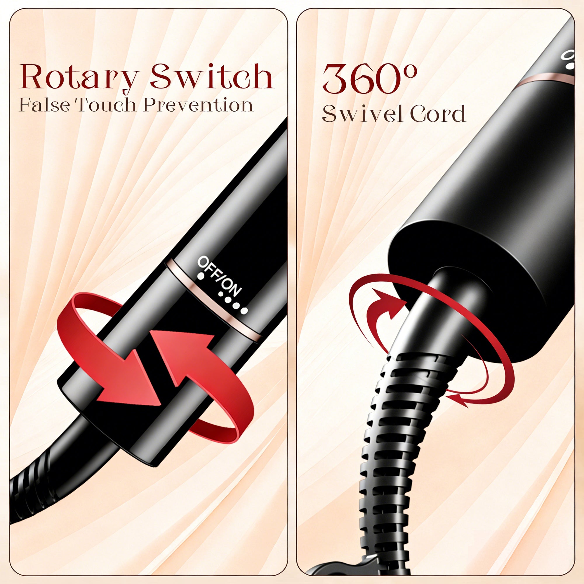 SKIMI Thermal Brush, Heated Round Brush,Curling Iron, Electric Curl Wand Anti-Scald Nylon Bristles