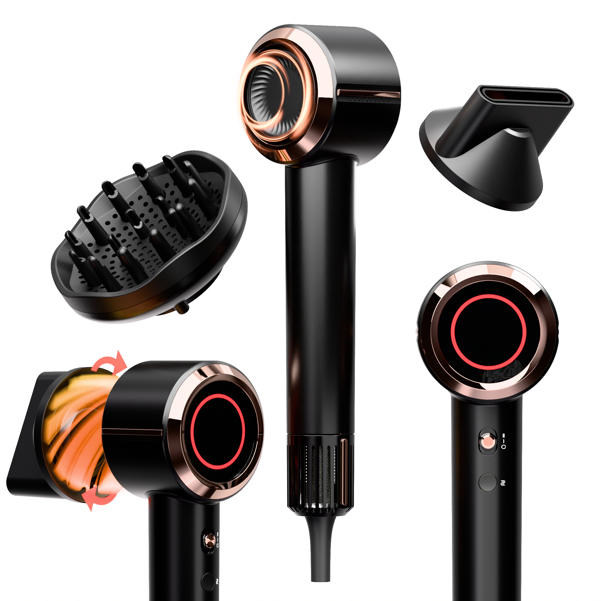 NICEBAY Hair Dryer Ionic, 110,000 RPM High-Speed Brushless Motor, Hair Blow Dryer