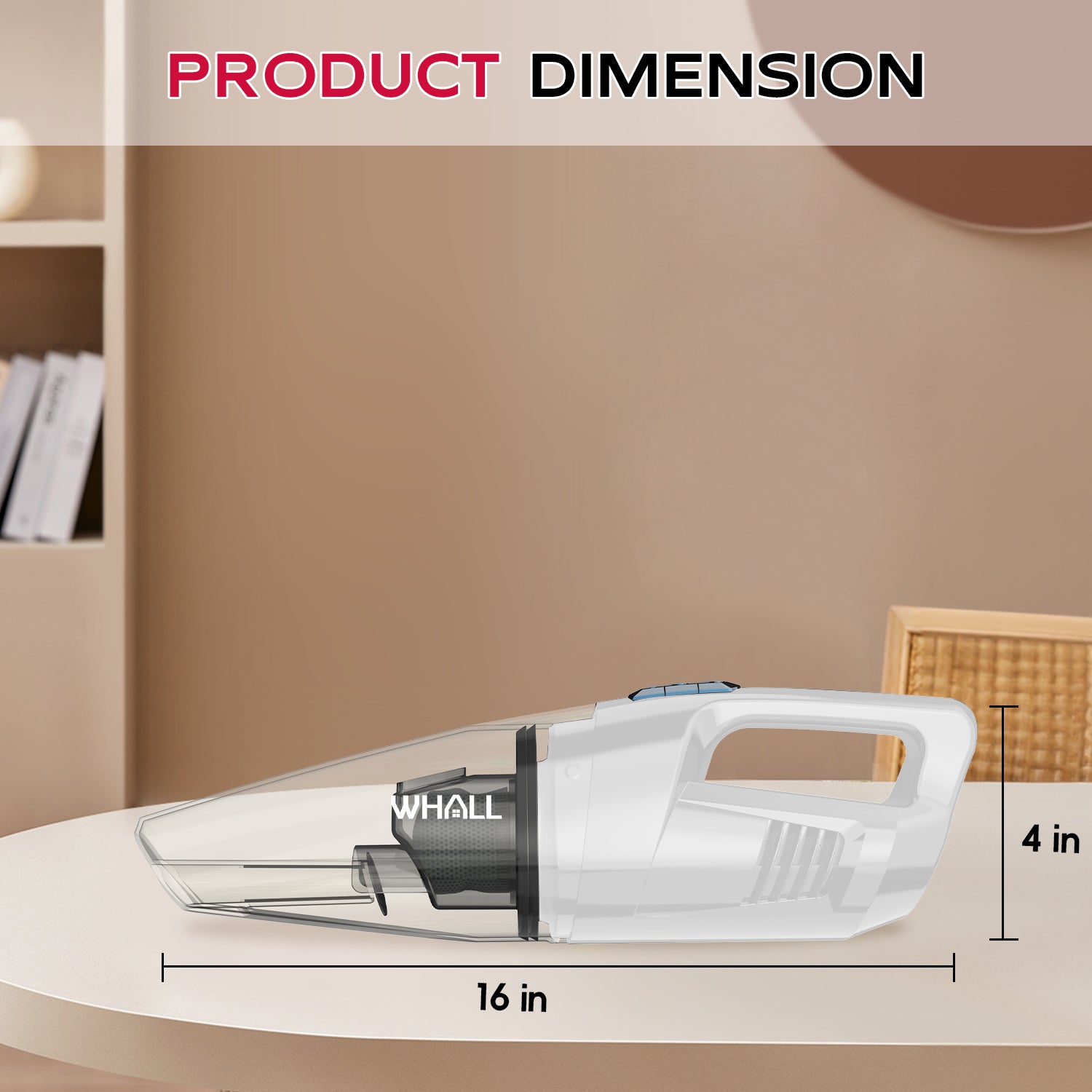 WHALL 8500PA Handheld Cordless Vacuum, Wet/Dry Function for Car/Home, Portable Lightweight Design with LED Lamp