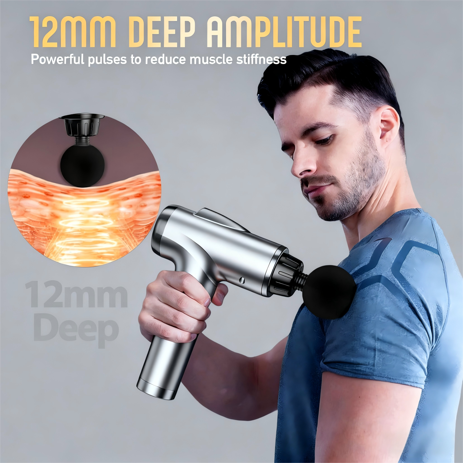 WHALL Deep Tissue Massage Gun – Handheld Electric Muscle Massager with 9 Attachments & 30 Speed Levels